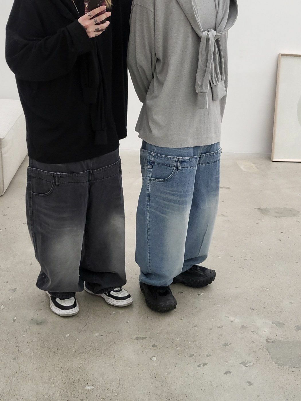 洗水淨色鬆身牛仔褲 GLAMOUR-036P