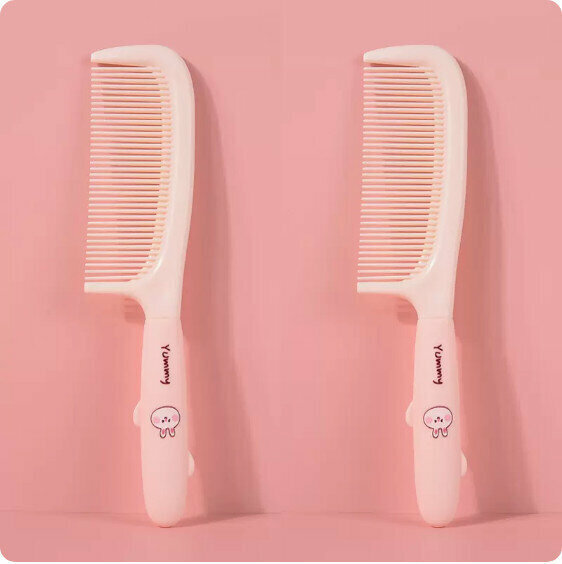 New style [pack of 2] home portable hair straightening comb (pink) [size: 21.5*4.5cm]