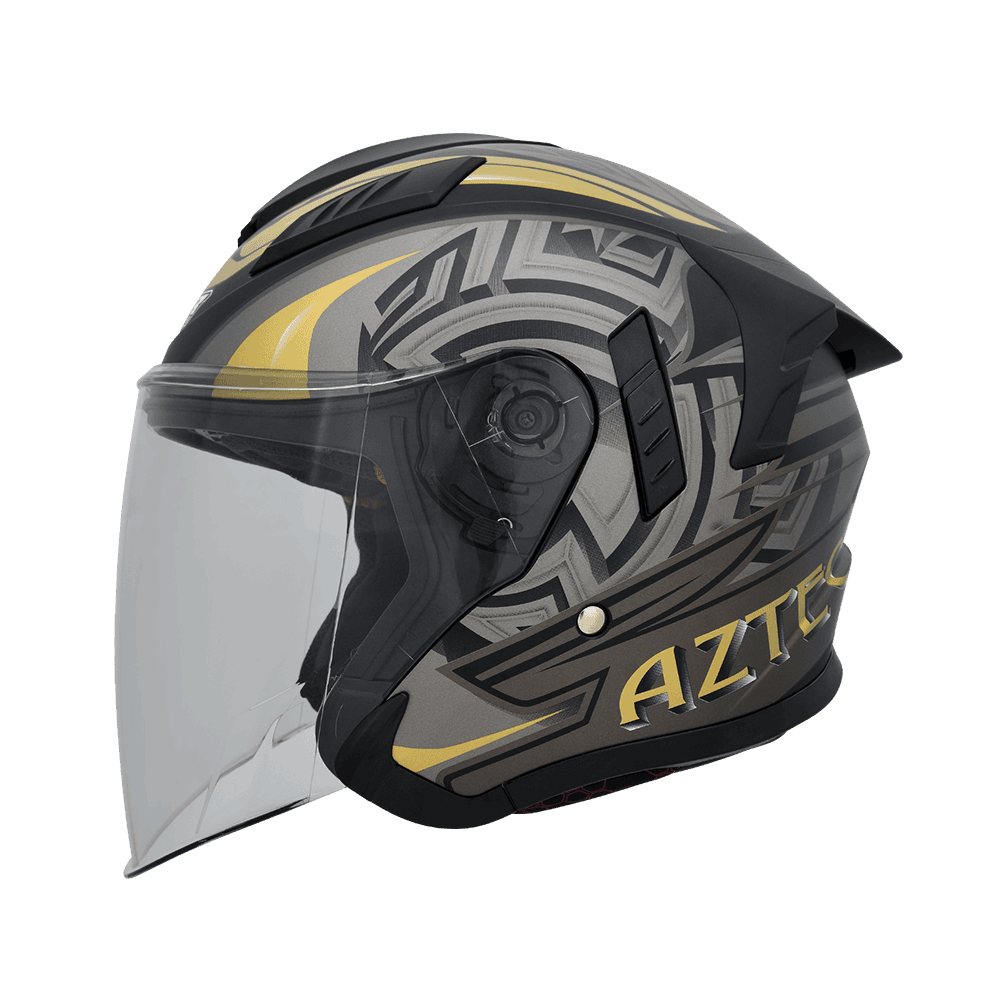 M2R VO-1 #1 阿茲特克 消光黑銀 彩繪 3/4罩 內墨片款式