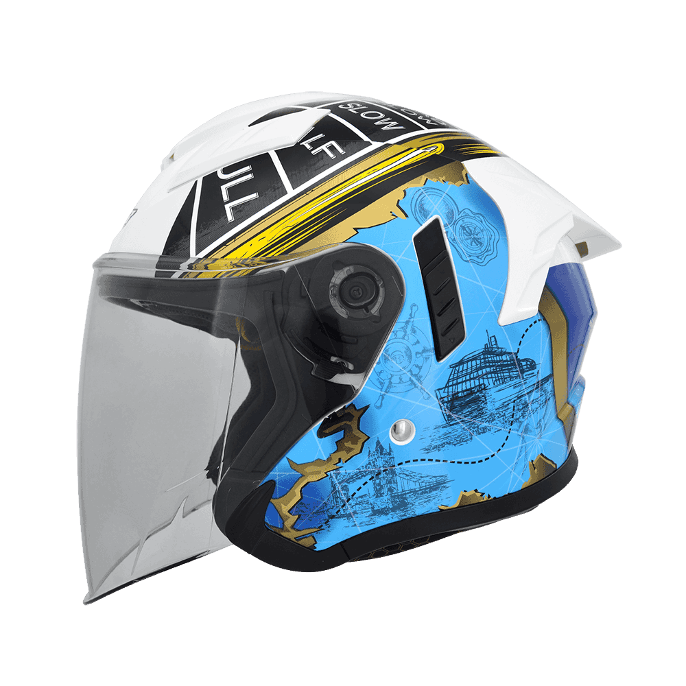 M2R VO-1 #2 鐵達尼號 珍珠白藍 彩繪 3/4罩 內墨片款式