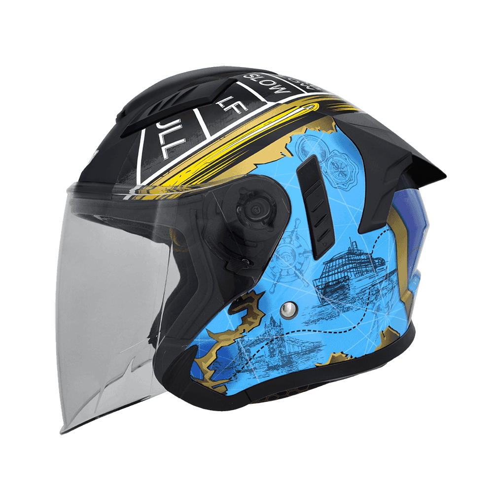 M2R VO-1 #2 鐵達尼號 石曜黑藍 彩繪 3/4罩 內墨片款式