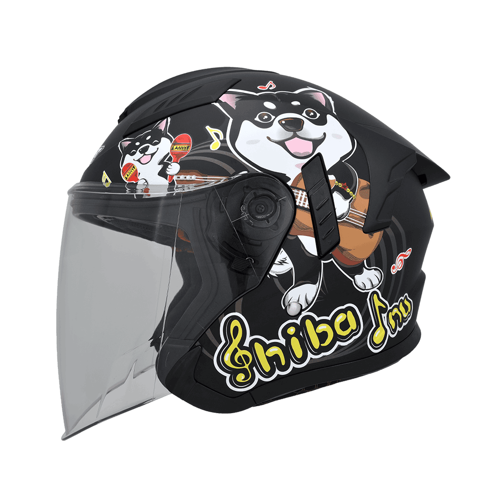 M2R VO-1 #3 柴犬 消光黑 彩繪 3/4罩 內墨片款式