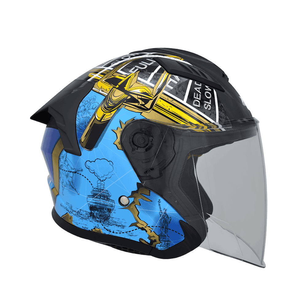 M2R VO-1 #2 鐵達尼號 石曜黑藍 彩繪 3/4罩 內墨片款式