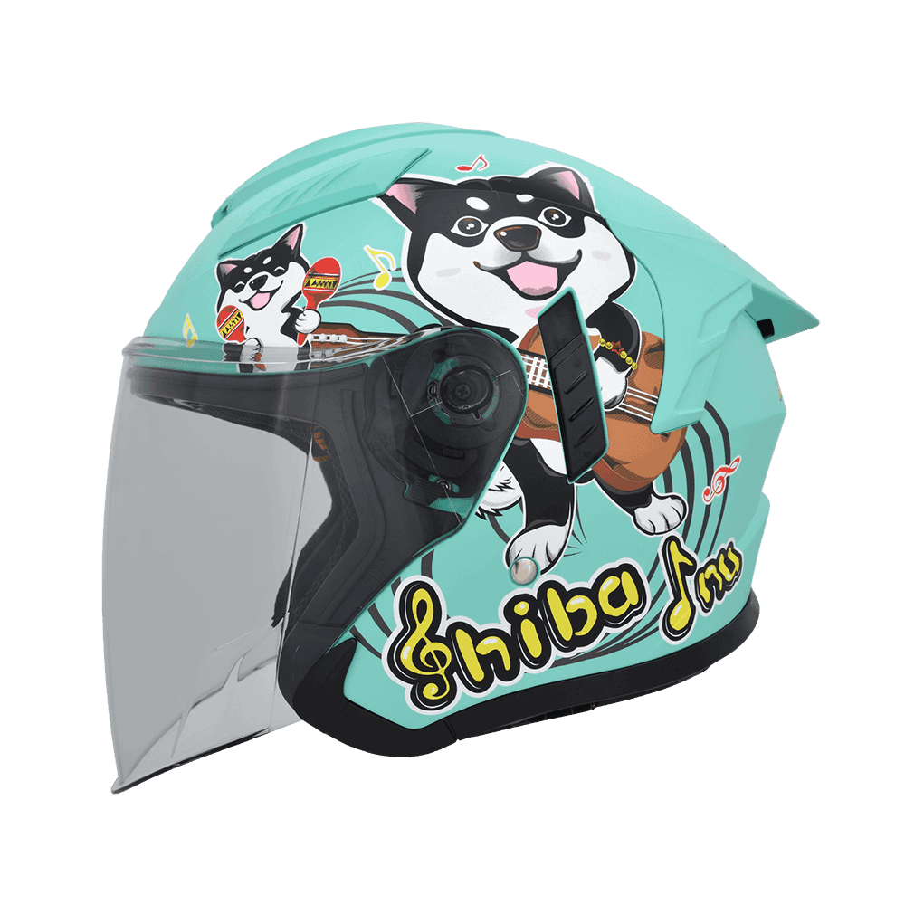 M2R VO-1 #3 柴犬 消光土耳其藍 彩繪 3/4罩 內墨片款式