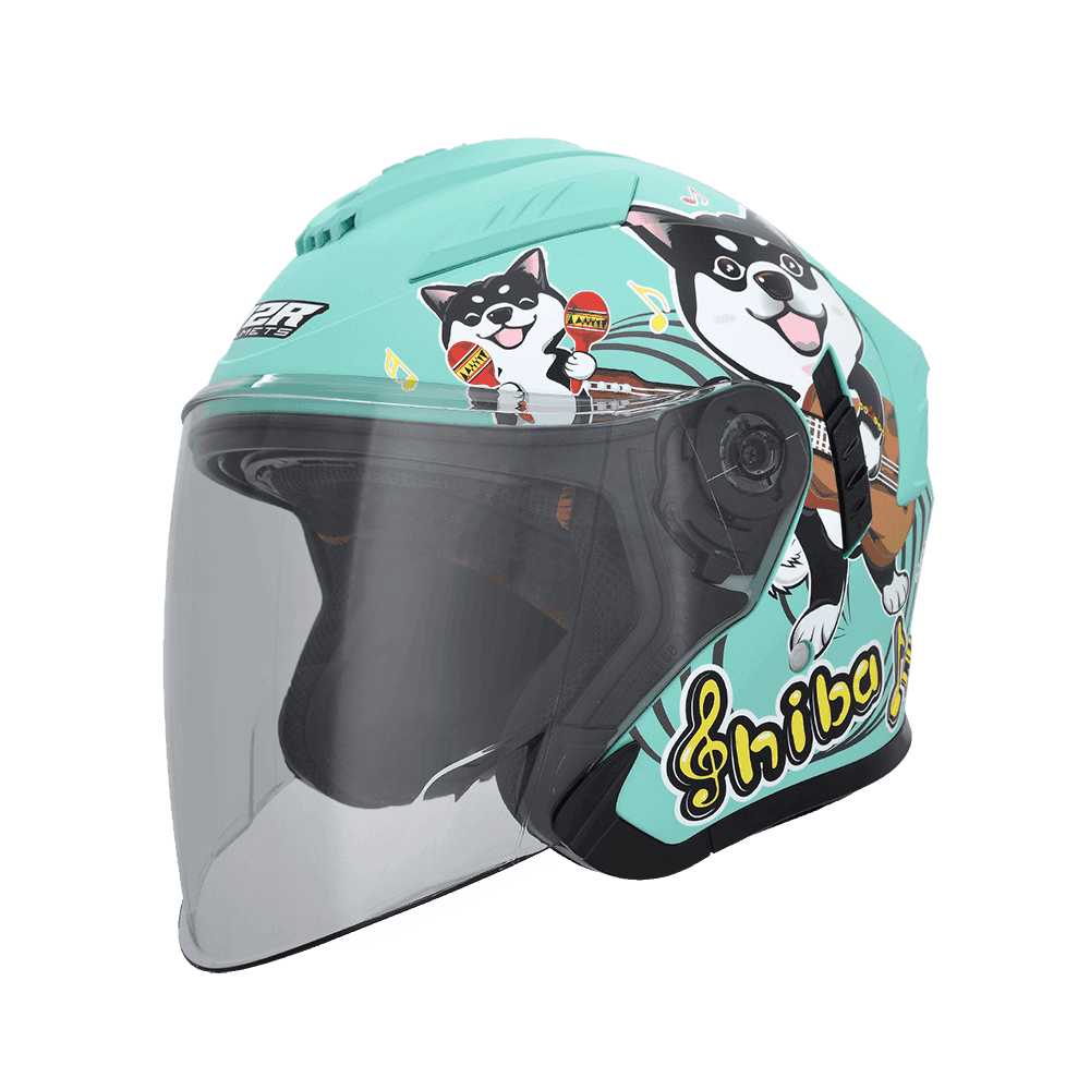 M2R VO-1 #3 柴犬 消光土耳其藍 彩繪 3/4罩 內墨片款式