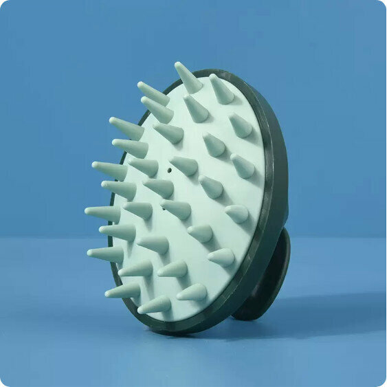 New head and scalp massage comb (dark green) [size: 8.5*7cm]