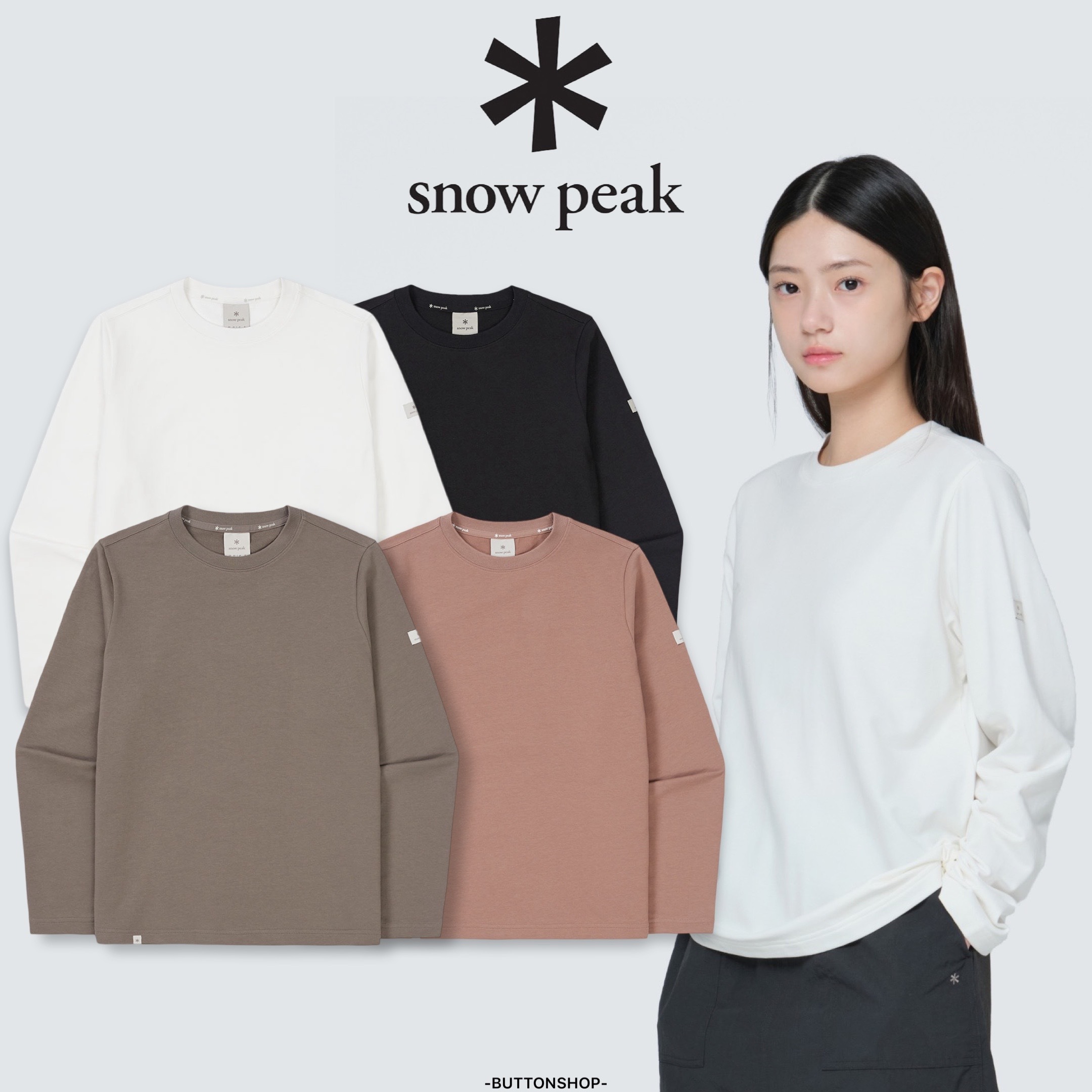 【現貨】snow peak Basic Women Long Sleeve T-shirt 女款基本款布標logo薄長袖 S24FWFTL11