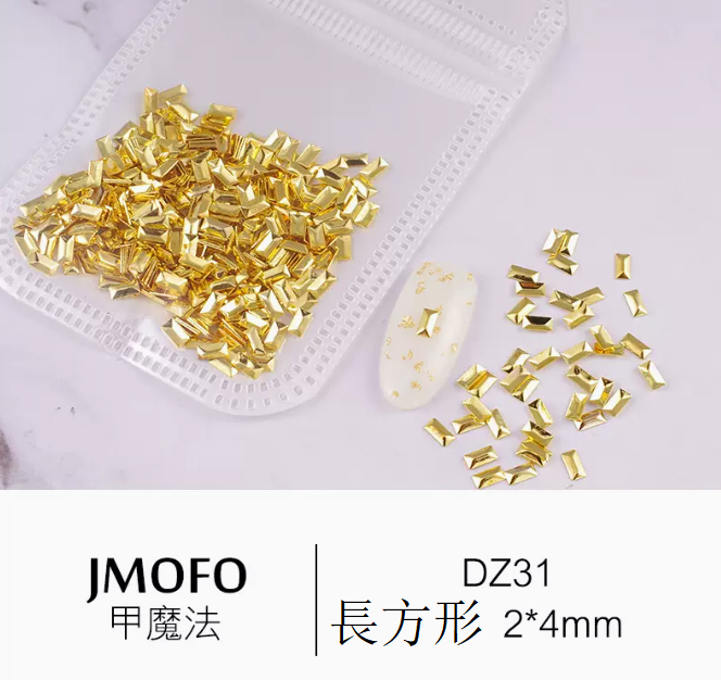 Hot selling nail art accessories metal rivets rectangular length 31 (about 500 pieces)
