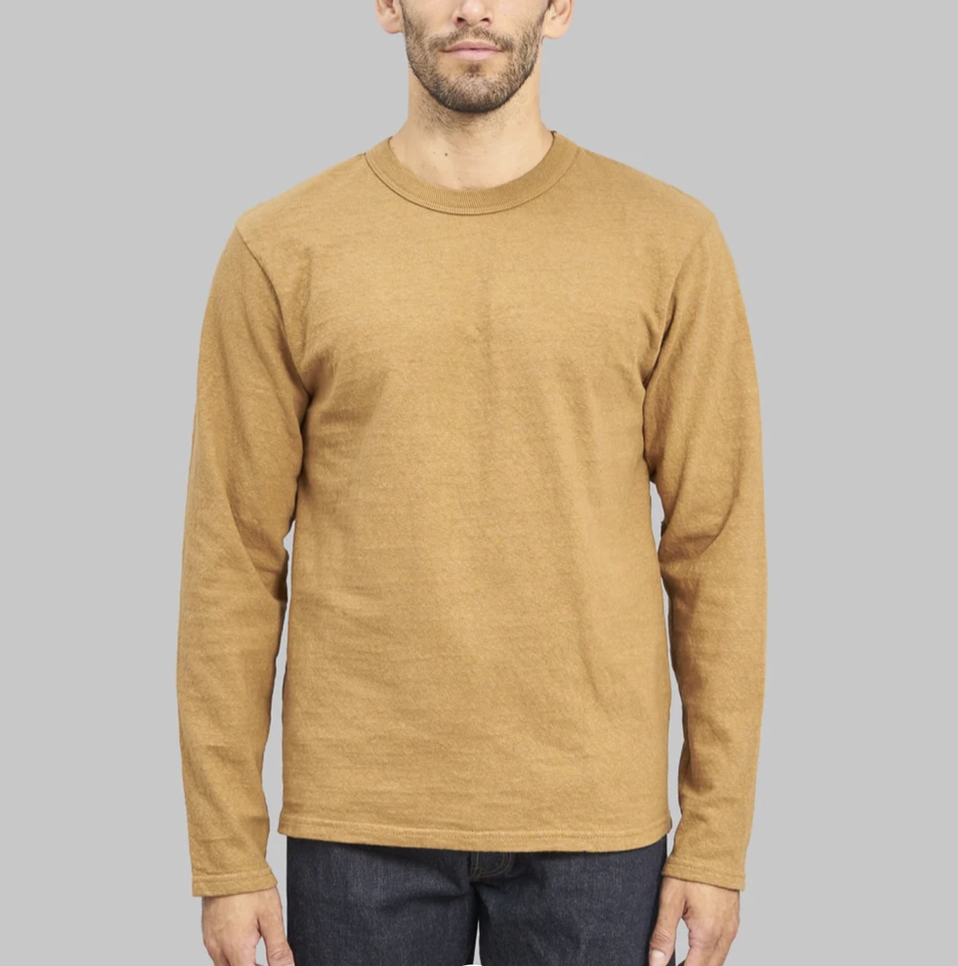 UES NO.8 SLUB NEP LONG SLEEVE T-SHIRT / YELLOW