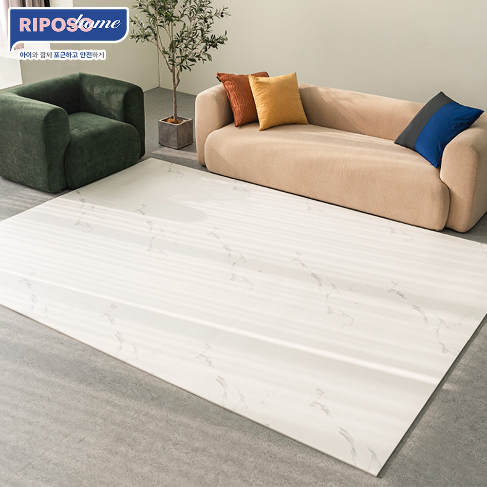 【RIPOSO home】韓國可裁切捲式地墊 ( M ) - 雪域大理石 ( 200x110x1.6cm )