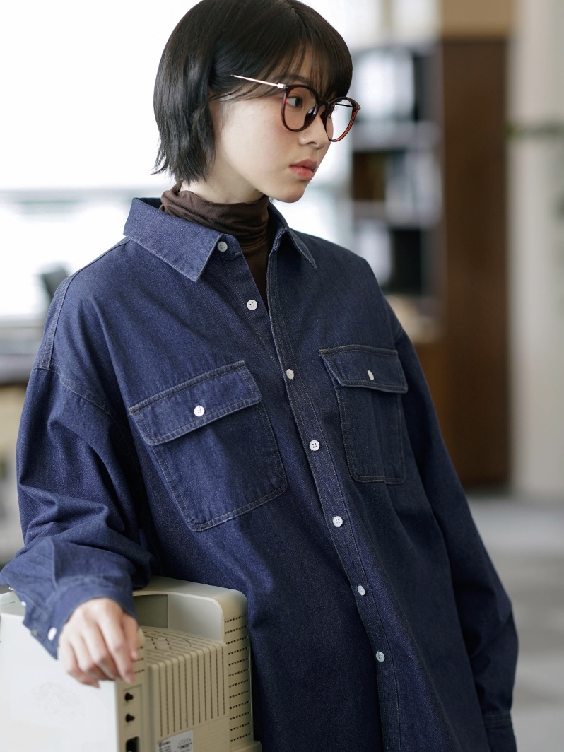 <預購> 韓國JEMUT工裝感丹寧襯衫外套#牛仔襯衫