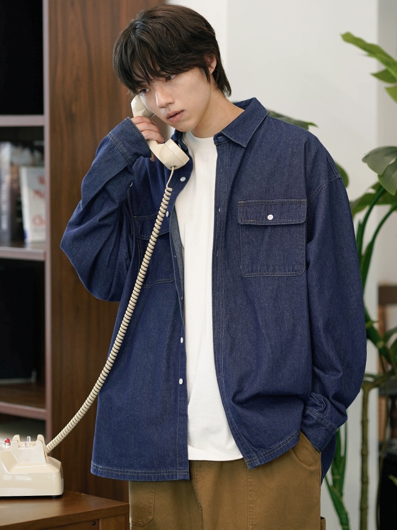 <預購> 韓國JEMUT工裝感丹寧襯衫外套#牛仔襯衫