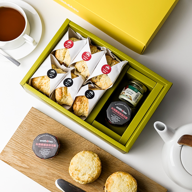 【經典組合】六Scone司康荔枝蜂蜜禮盒組 | 原味/蔓越莓(6入/盒)