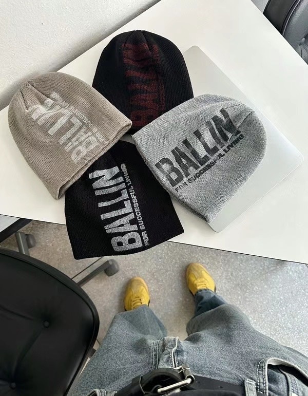 【HERETICS STUDIO 】韓國 고품질 BALLIN 掉漆 針織 穿搭必備 帽子 毛帽