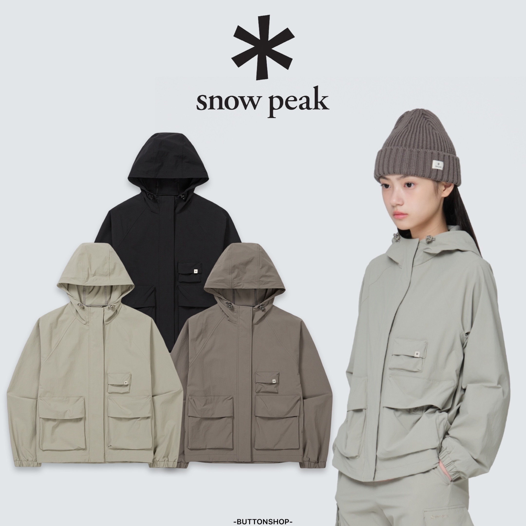 【現貨】snow peak Root Women Windbreaker 女款插肩式三口袋防風外套 S24FWRWB69