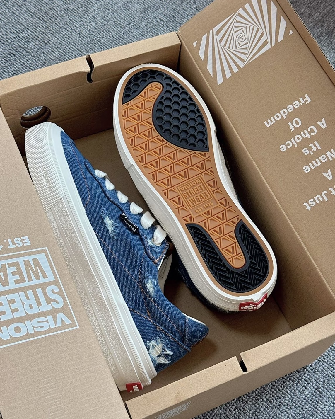 "代購" Vision Street Wear Flat Top 單寧系列 水洗 磨破帆布鞋 牛仔藍 / 日曬棕 / 水洗黑 V243NY301