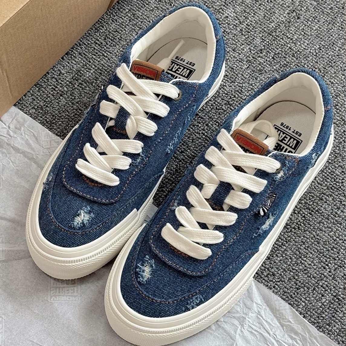 "代購" Vision Street Wear Flat Top 單寧系列 水洗 磨破帆布鞋 牛仔藍 / 日曬棕 / 水洗黑 V243NY301