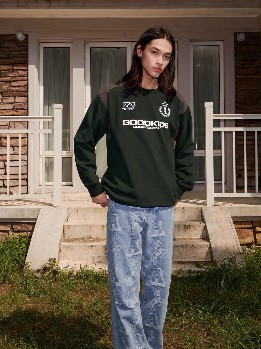 AFGK 復古拼接圓領衛衣 A FEW GOOD KIDS