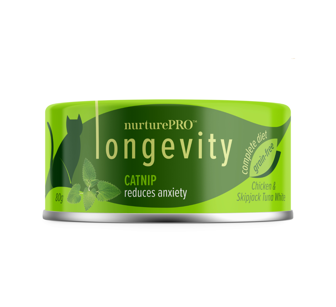 Nurture Pro 貓主食罐 - 雞肉、白肉吞拿魚、貓草 (情緒舒緩配方) 80g