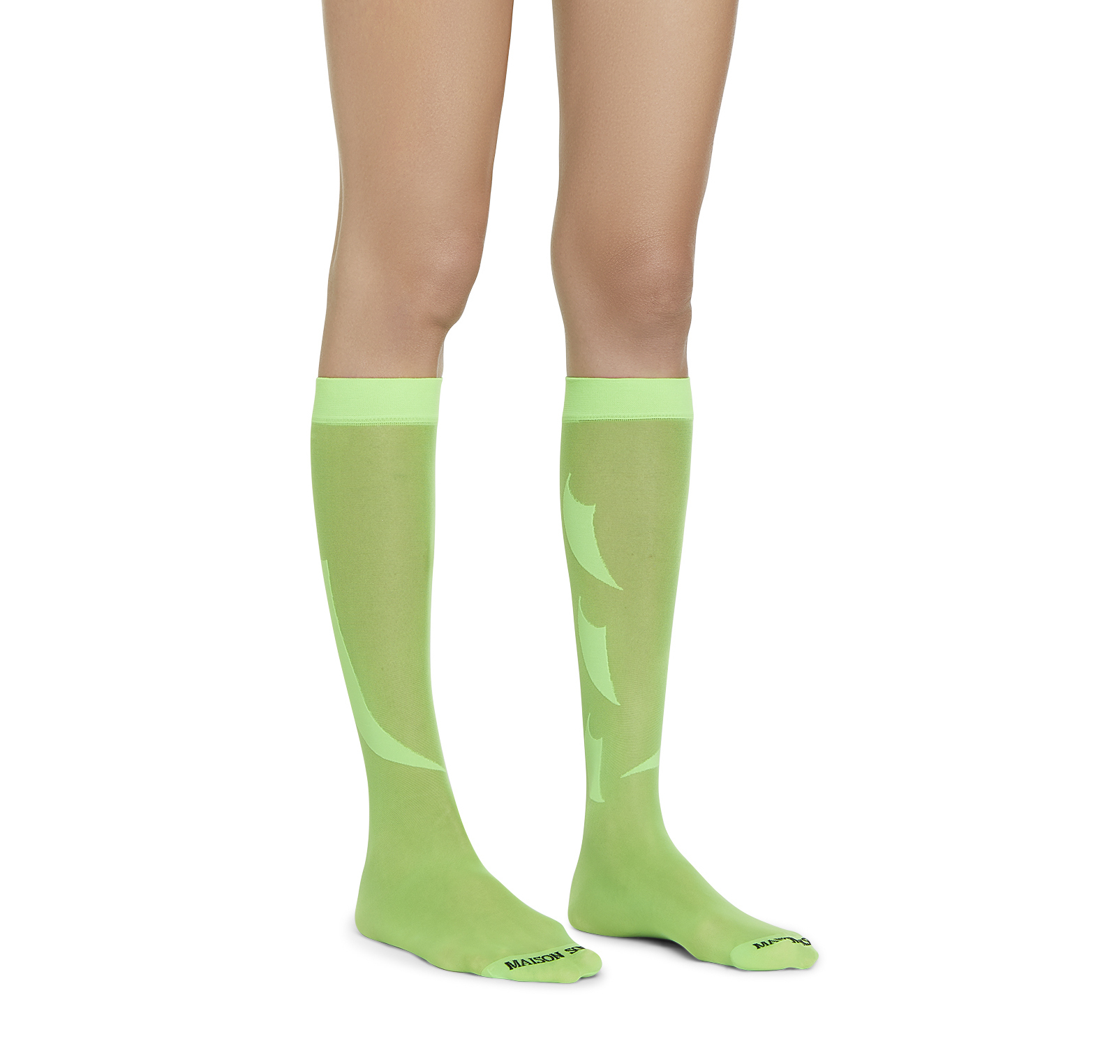 MAISON SOKSI SHAPU KNEE-HIGHS – GREEN FLUO SOCKS