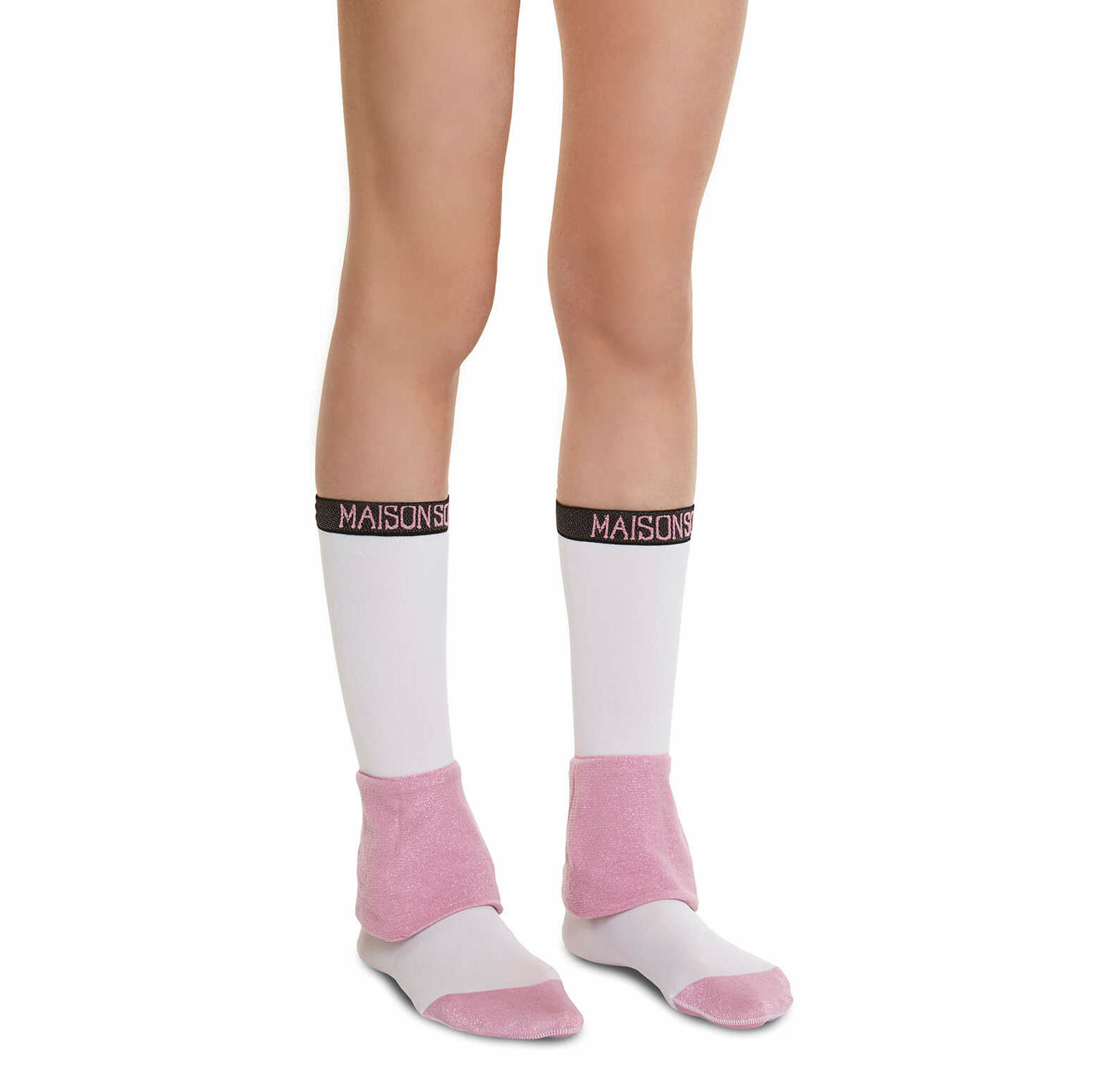 MAISON SOKSI SUPER SOCKS – WHITE PINK SOCKS