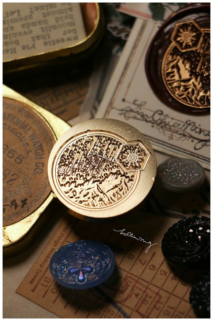 吉LCN｜2x3cm-封蠟火漆印章組（冬山 / 極光）