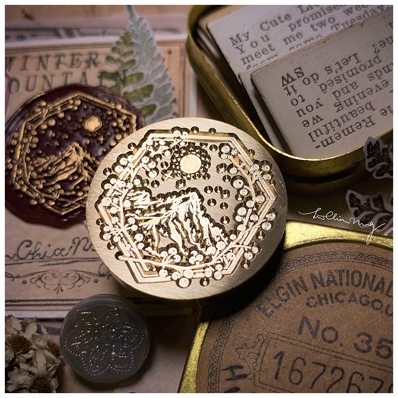 吉LCN｜2x3cm-封蠟火漆印章組（冬山 / 極光）