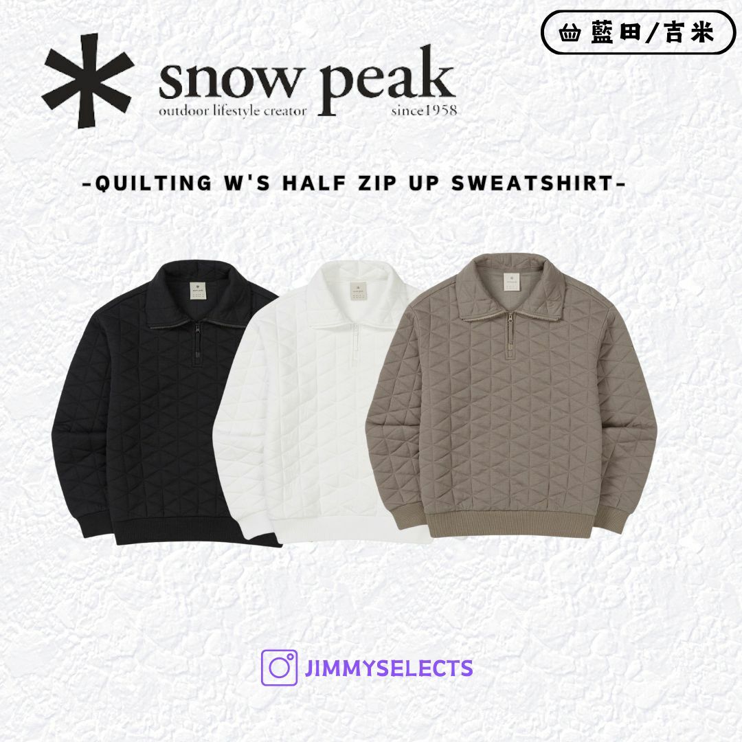 【代購】 Snow Peak 雪諾必克 女 Quilting 有領 半拉 長袖 衛衣 S24WWFZT35