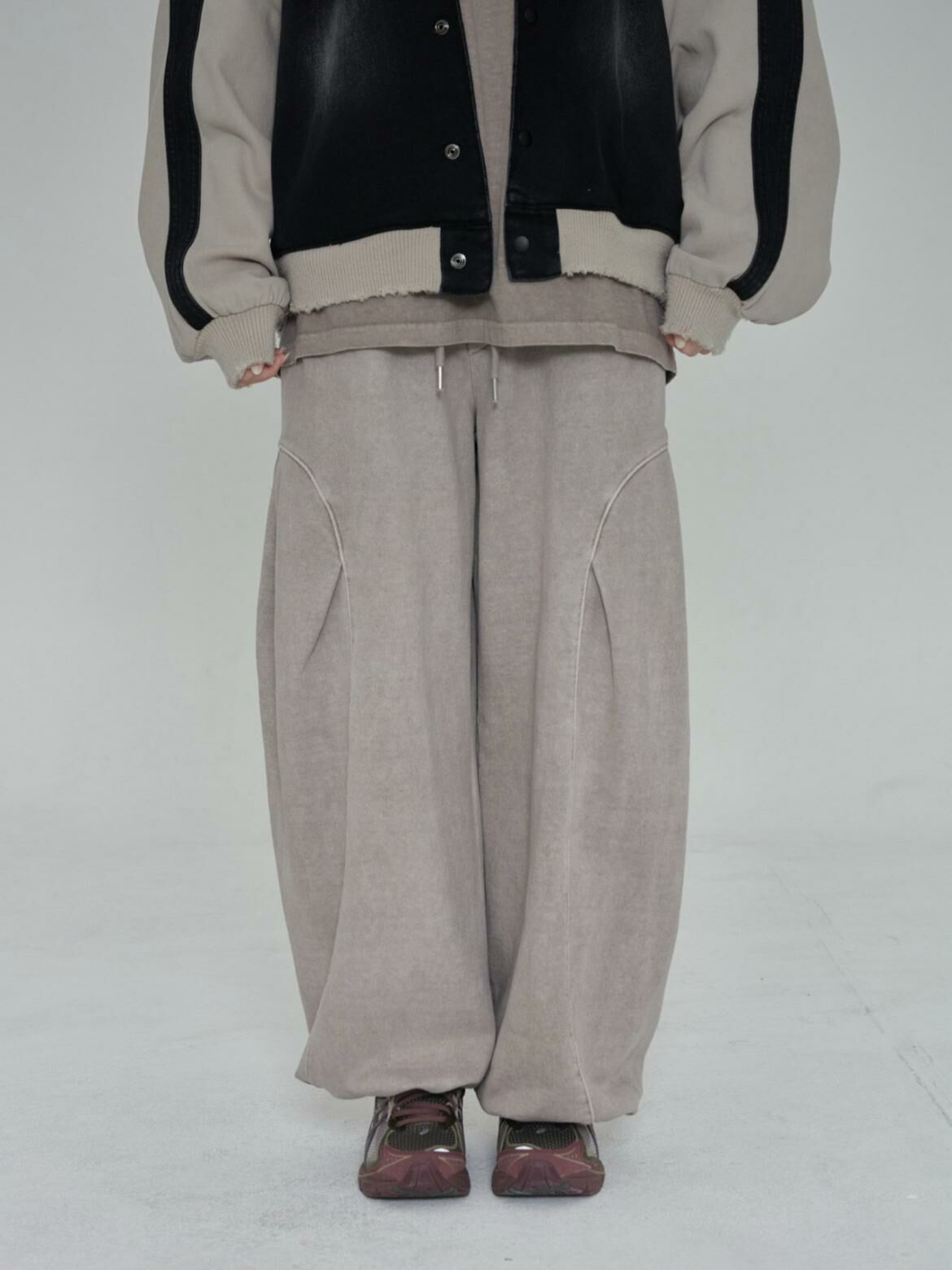 洗水淨色棉質鬆身褲 UNUSED-018P