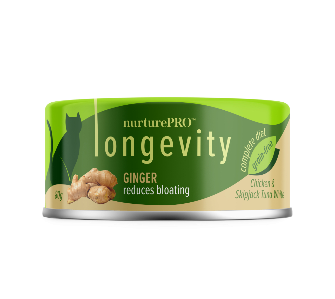 Nurture Pro 貓主食罐 - 雞肉、白肉吞拿魚、生薑 (健胃配方) 80g