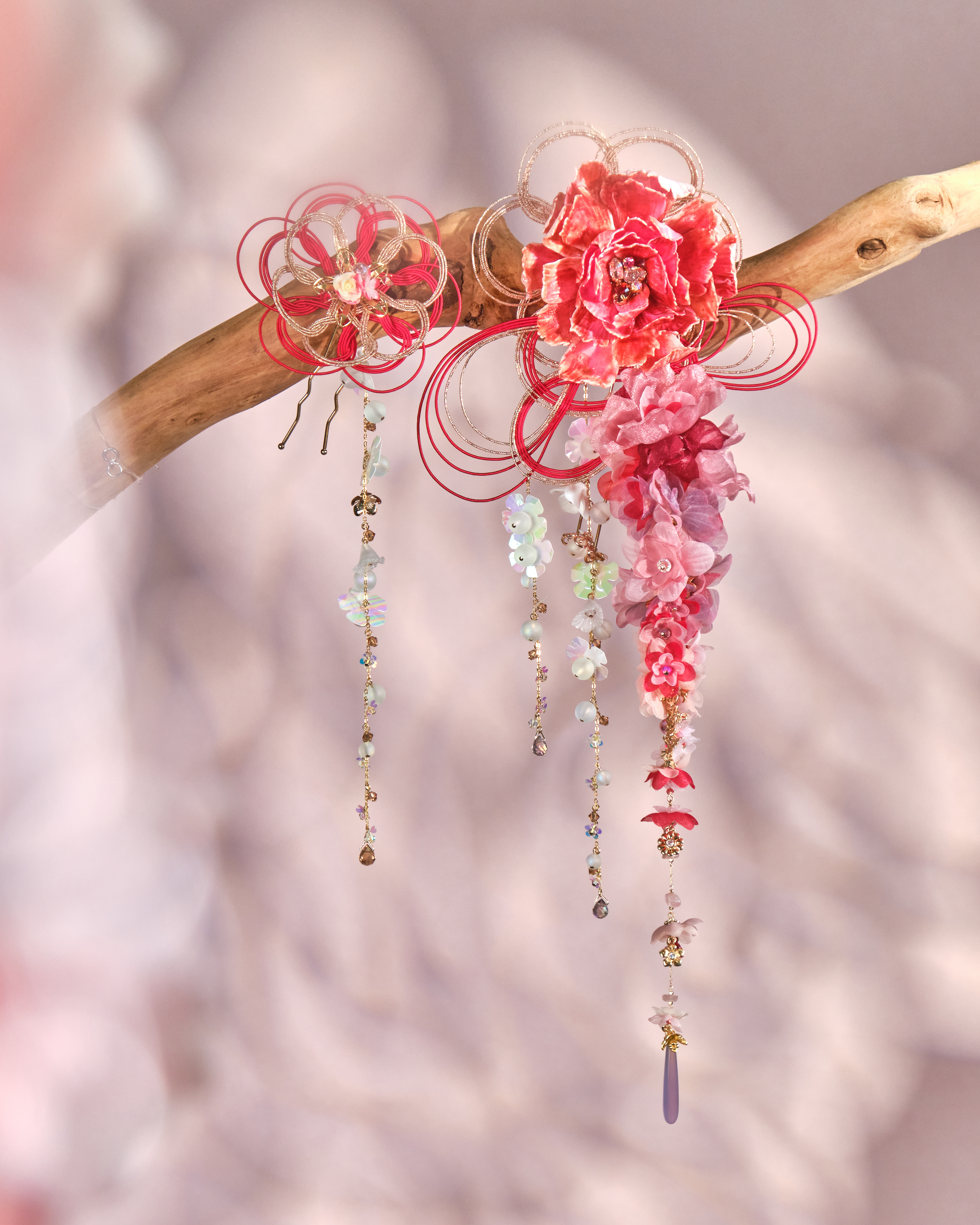 11108 Sara 紅色水引結2-way髮簪/髮夾