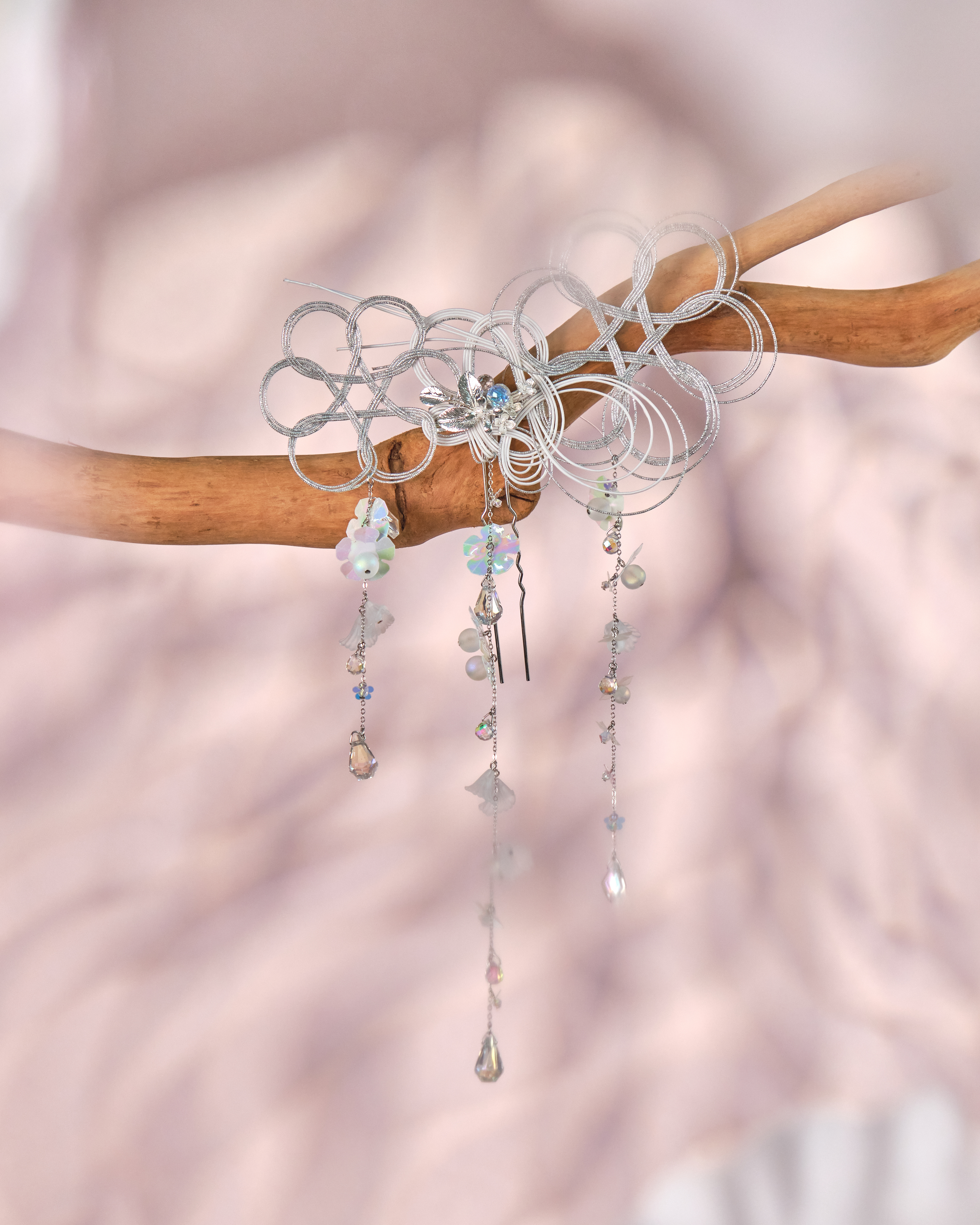 11110 Yui 銀色水引結2-way髮簪/髮夾