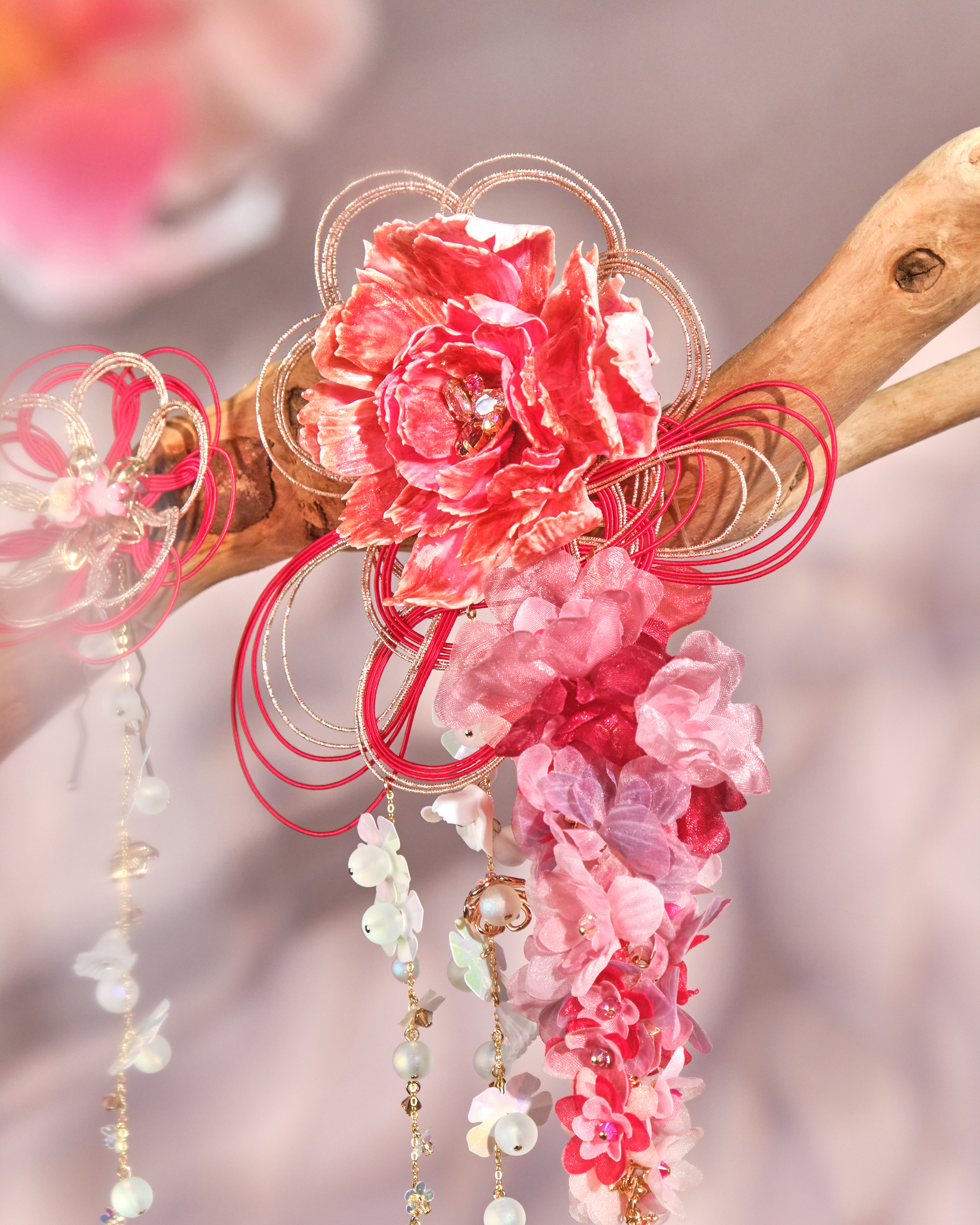 11108 Sara 紅色水引結2-way髮簪/髮夾