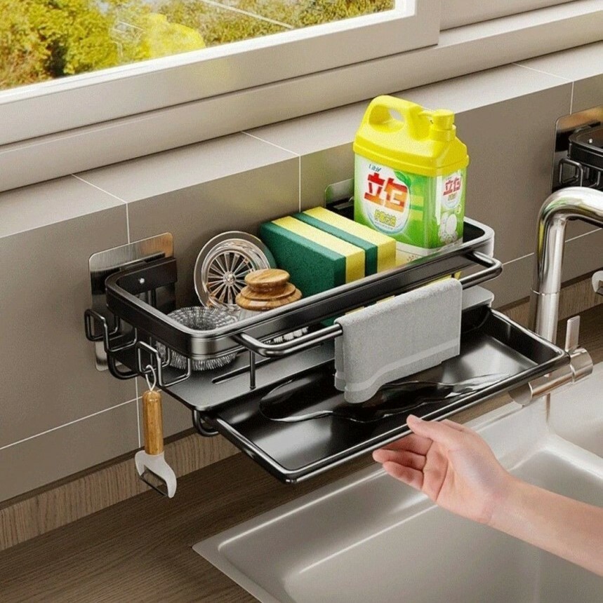 免打孔多功能廚房壁掛架