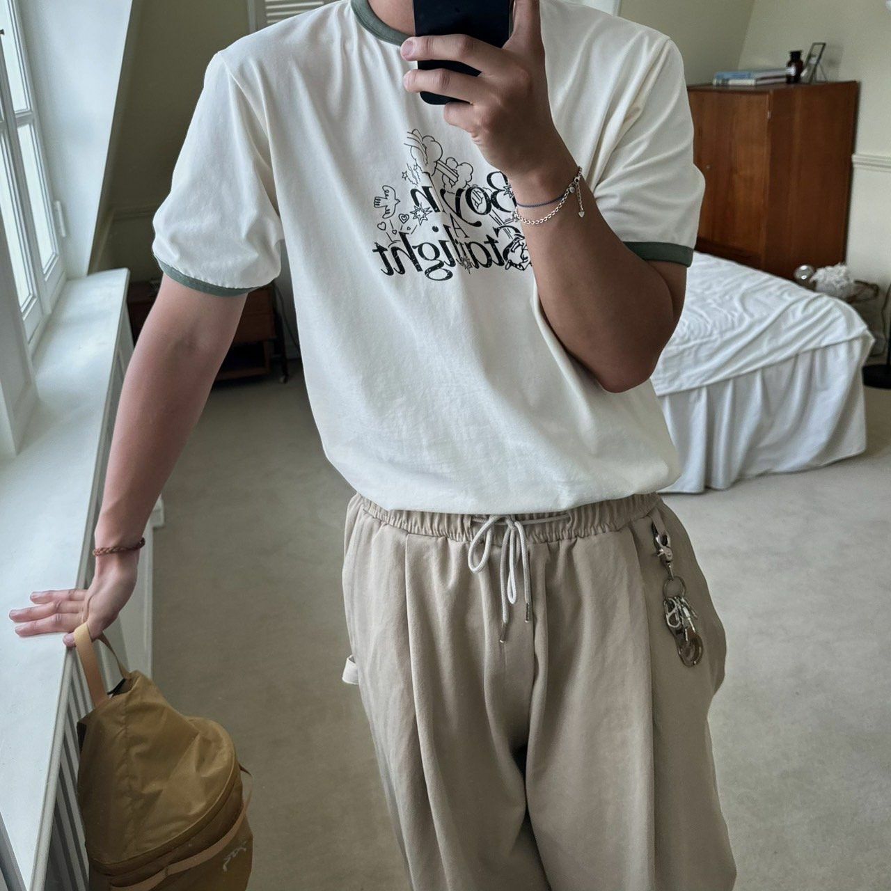 拼色英文字短袖Tee BY ATTENTION-236T