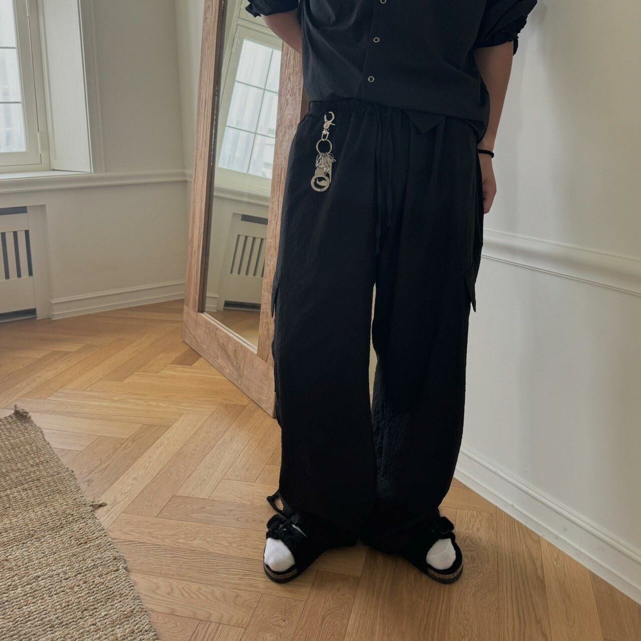 淨色工裝鬆身褲 BY ATTENTION-239P