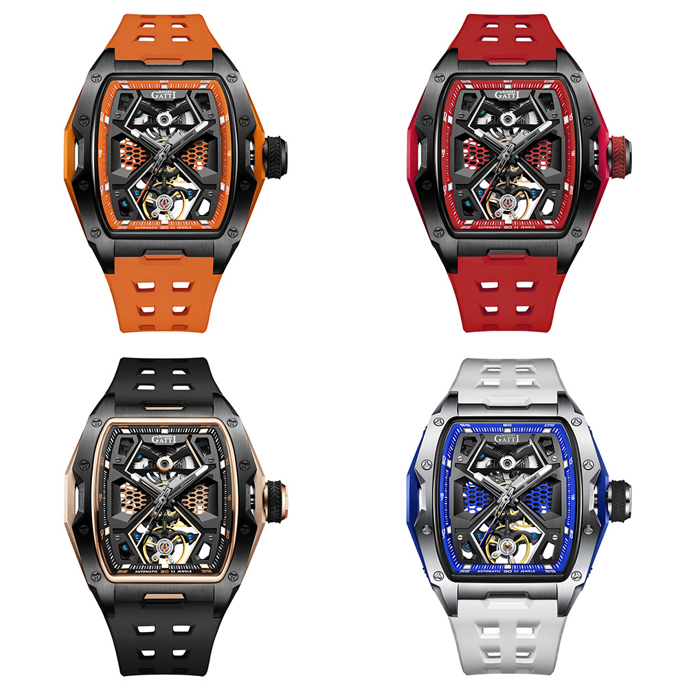 (預購)【Bonest Gatti】TopspeedI 賽道遊俠系列 BG5501 超跑奔馳 酒桶型 鏤空 透視 撞色 機械錶 手錶