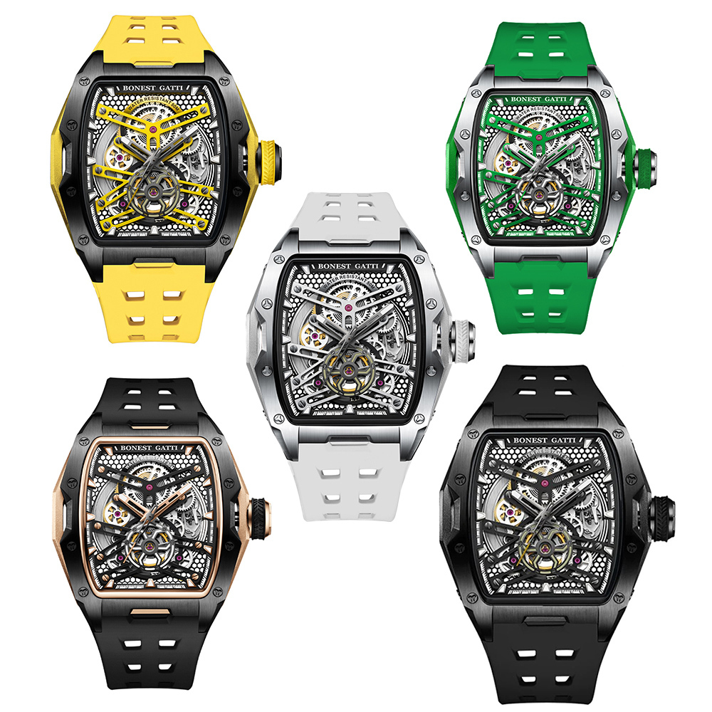 (預購)【Bonest Gatti】Topspeed II 賽道遊俠系列 BG5502 超跑奔馳 酒桶型 鏤空 透視 機械錶 手錶
