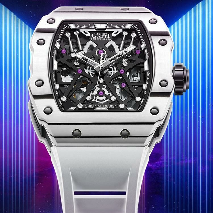 (預購)【Bonest Gatti】Explorer 探索者系列 BG9907 碳纖幻影 超跑奔馳 碳纖維 酒桶型 機械錶 手錶