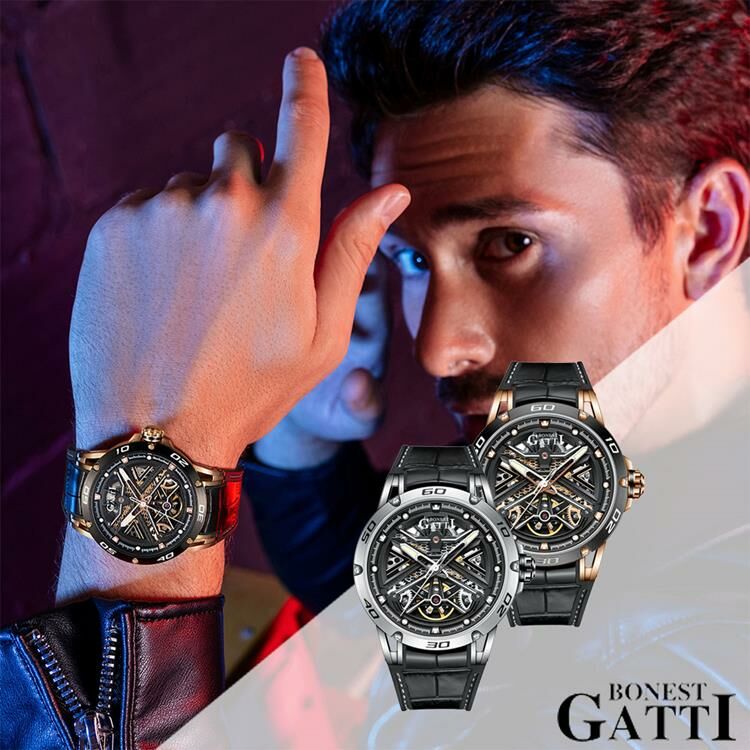 (預購)【Bonest Gatti】Space Exploration 太空探索系列 BG4601 X蜂巢 科幻 三針 大錶面 夜光 自動機械 男錶 手錶