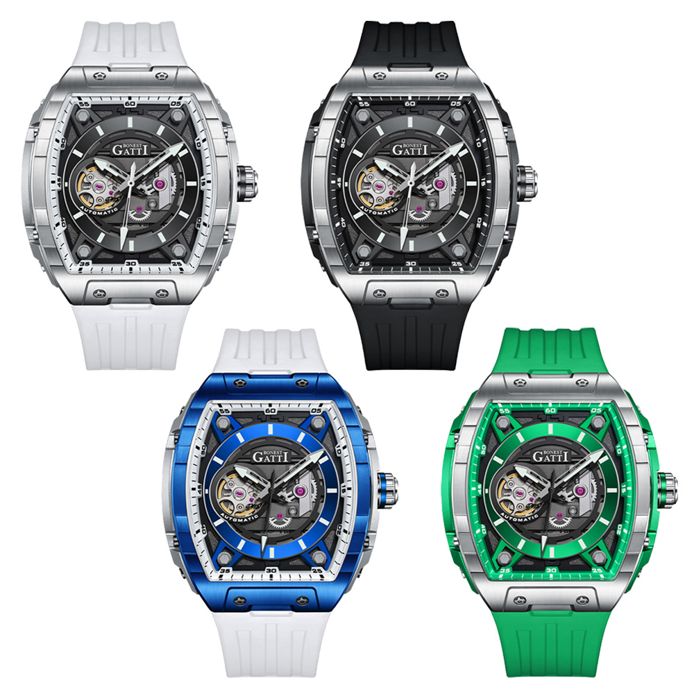 (預購)【Bonest Gatti】Ghost SpeedII 急速幻影二代 BG5602 競技系列 酒桶型鏤空 機械錶 手錶