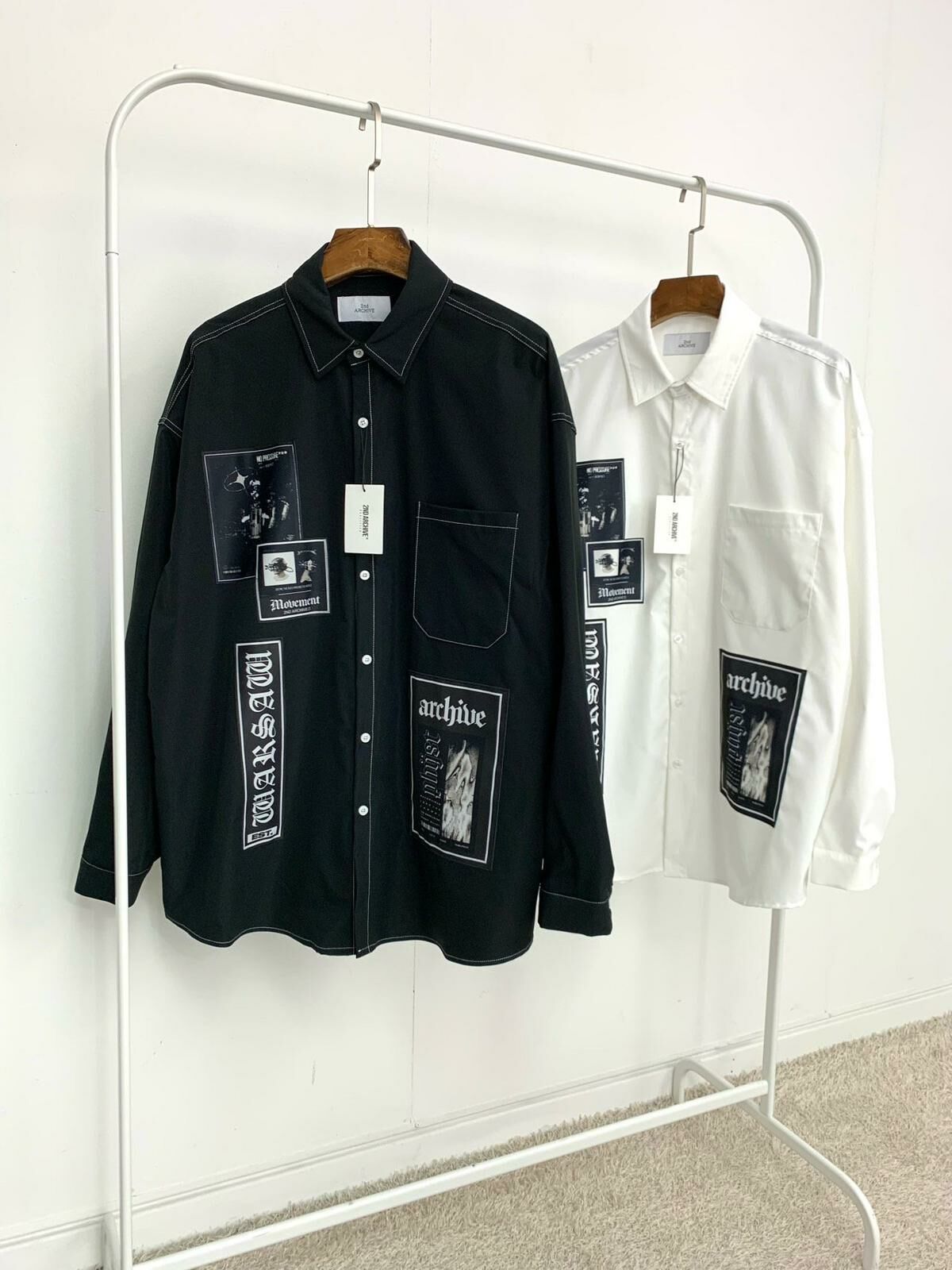 英文字圖案長袖恤衫 2nd-151S