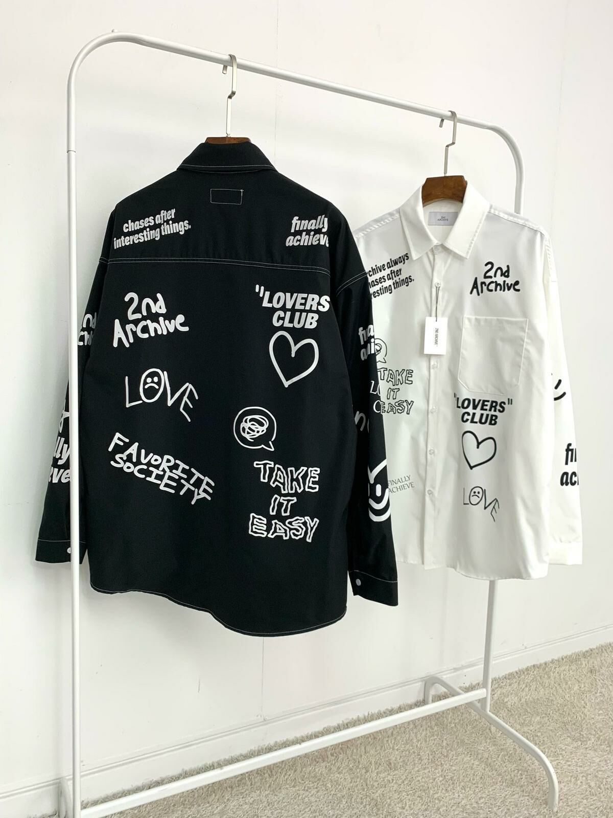 英文字圖案長袖恤衫 2nd-152S