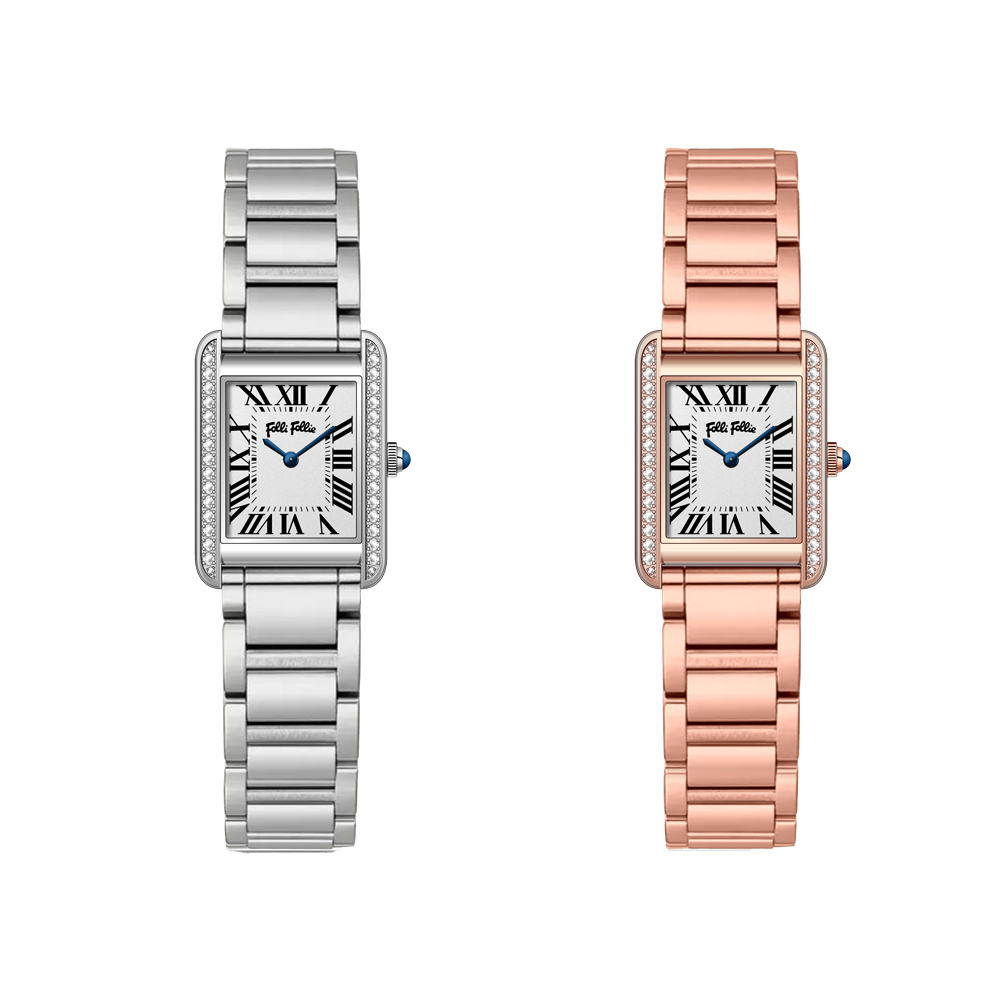 【Folli Follie 芙麗芙麗】WF22B019 女士 時尚 穿搭 優雅 輕奢 日本機芯 鑲鑽錶殼 女錶 手錶 淑女 羅馬文