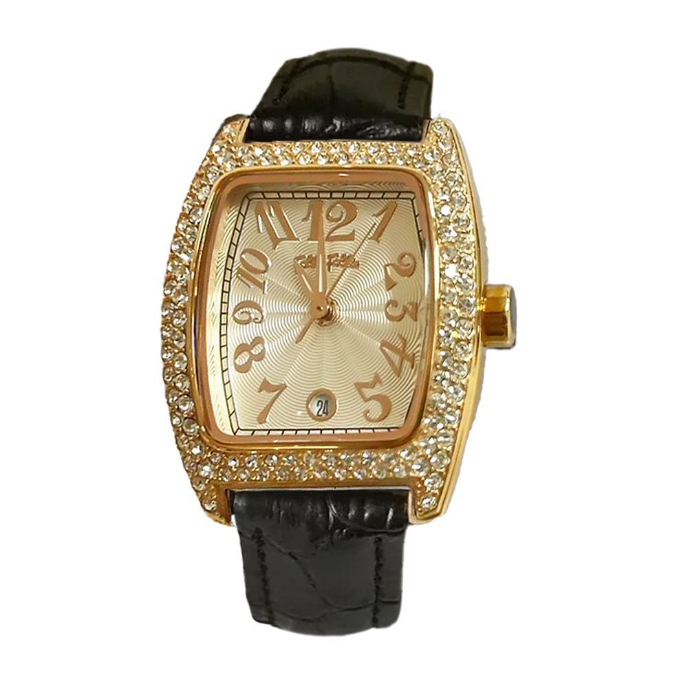 【Folli Follie 芙麗芙麗】WF7B026SD 復古 淑女 質感 簡約 日本機芯 晶鑽錶圈 夜光 帶日期 真皮 女錶 手錶