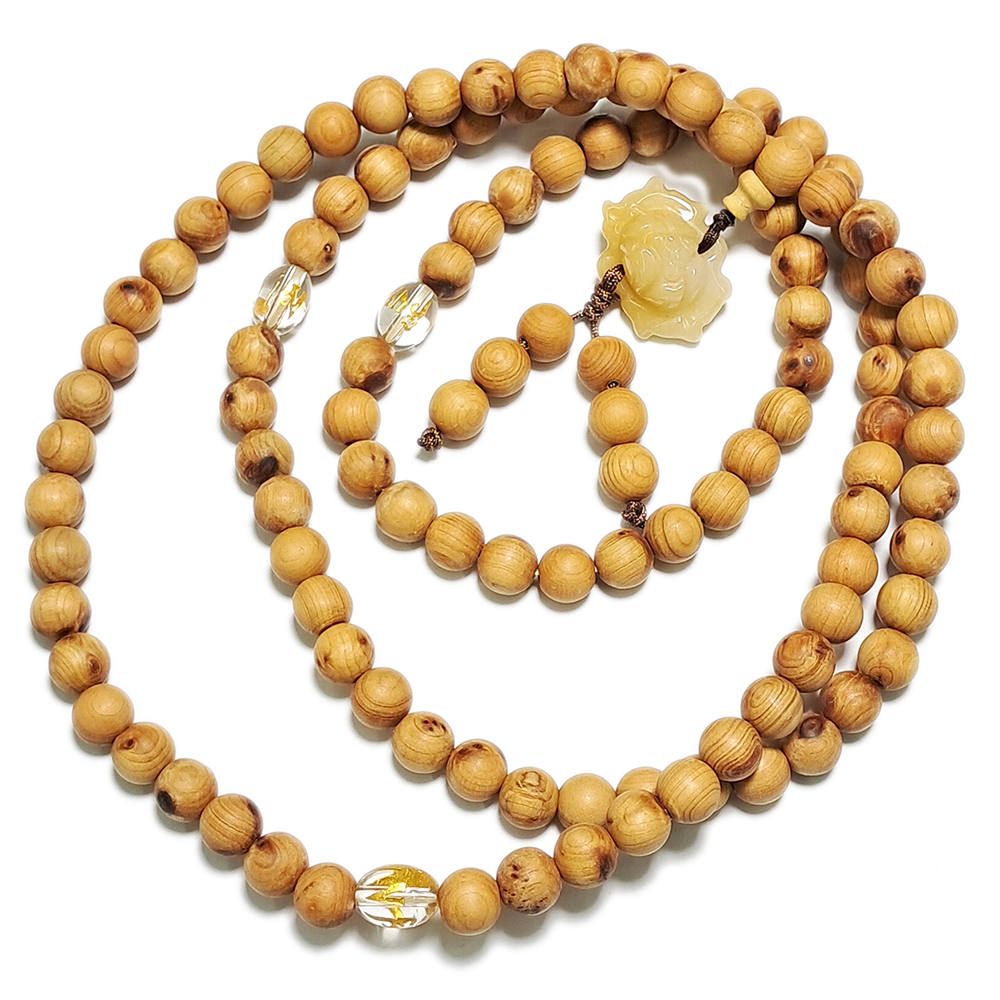 黃玉蓮花+堐柏108念珠8mm【十方】150479