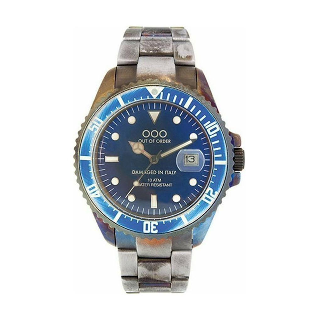 【Out of Order】OOO.001-2.ST.BL 復古 仿舊 日本機芯 帶日期 夜光 旋入式錶冠 銀藍 不鏽鋼 手錶