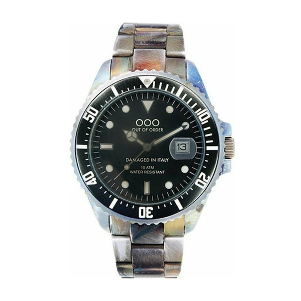 【Out of Order】OOO.001-2.ST.NE 復古 仿舊 日本機芯 帶日期 夜光 旋入式錶冠 銀黑 不鏽鋼 手錶