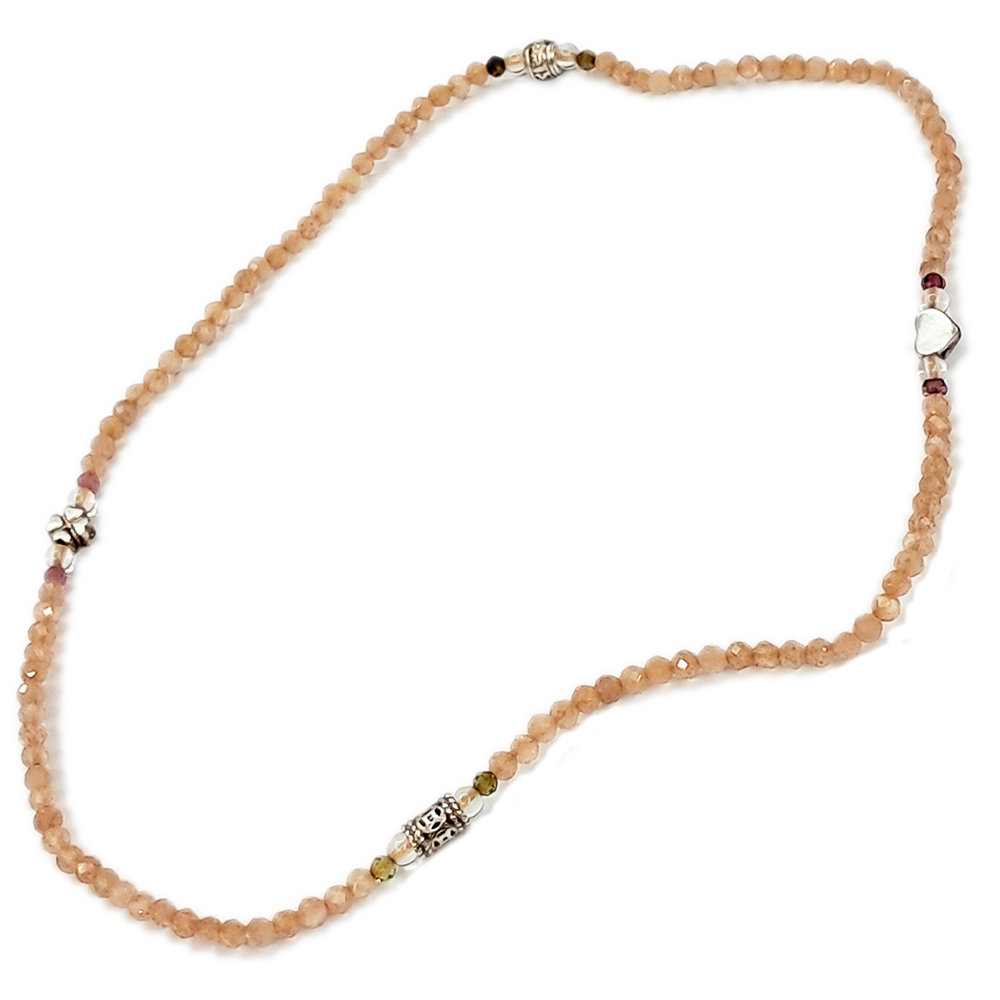 六字箴言銀環+太陽石{晶鑽}108念珠3mm【十方】150972