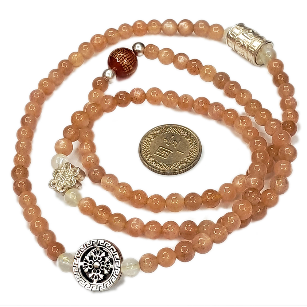 轉經輪925銀+頂級太陽石5mm【十方】143477